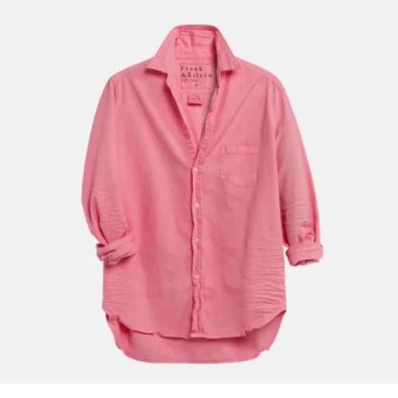 Frank & Eileen BARRY Tailored Button-Up Shirt Famous Denim Size: M - Picture 3 of 9